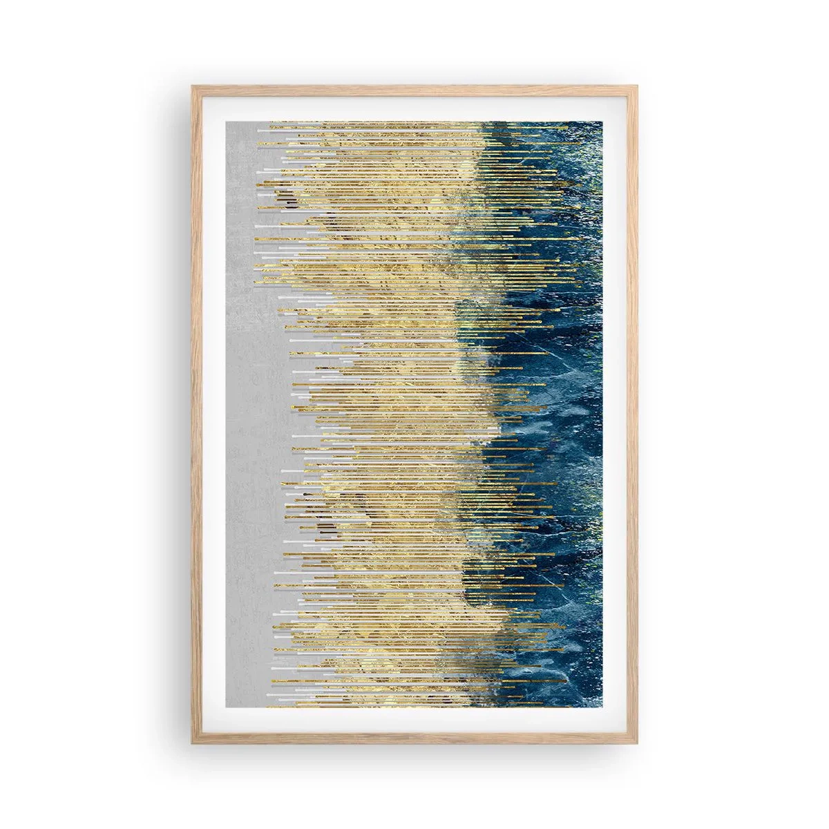 Poster in einem Rahmen aus heller Eiche - Vergoldete Grenze - 61x91 cm