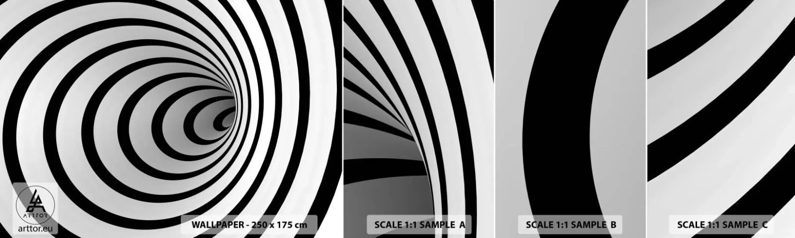 Fototapeten Muster Selbstklebend Deluxe Sticker - Sie können dem auch nicht widerstehen? - Abstraktion, 3D, Wirbel - 100x30 cm