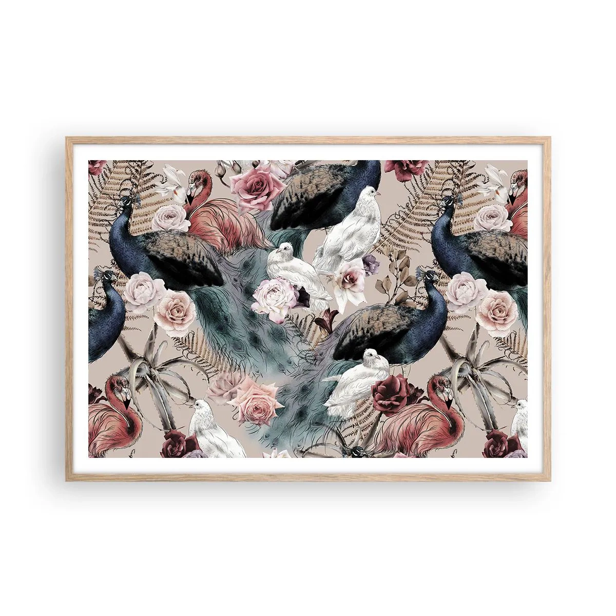 Poster in einem Rahmen aus heller Eiche - Im Schlossgarten - 100x70 cm