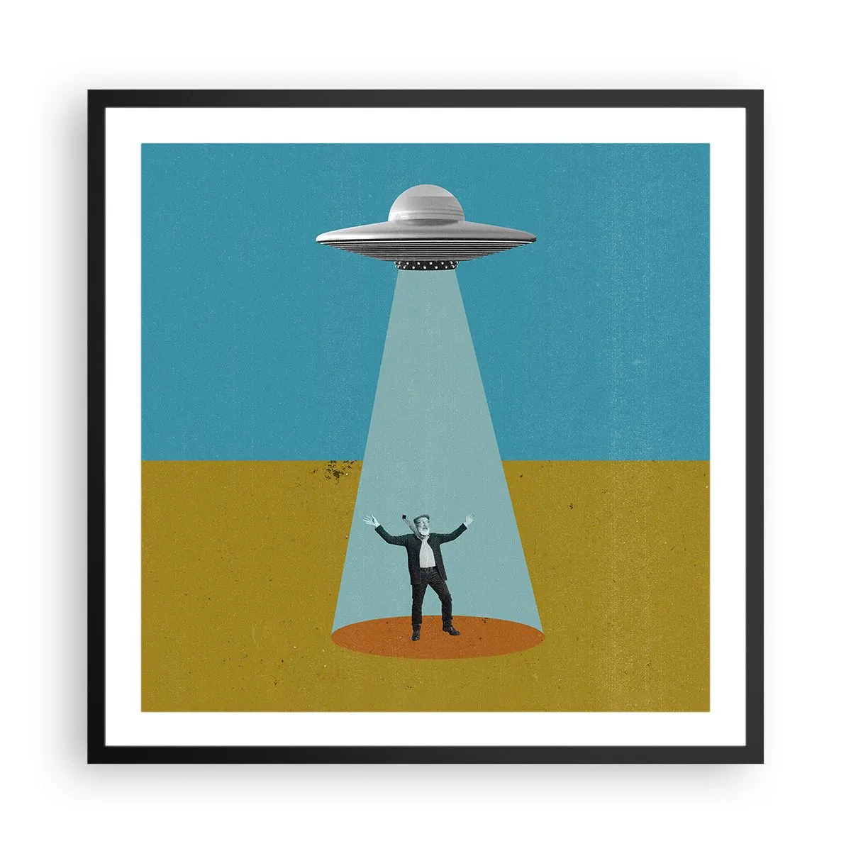 Poster in einem schwarzem Rahmen - Nahe Begegnung - 60x60 cm