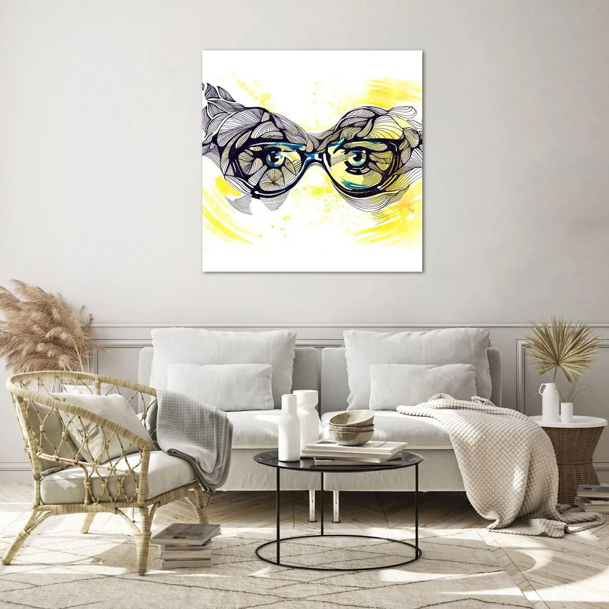 Glasbild - Bild auf glas - Durch blaue Brille - 40x40 cm