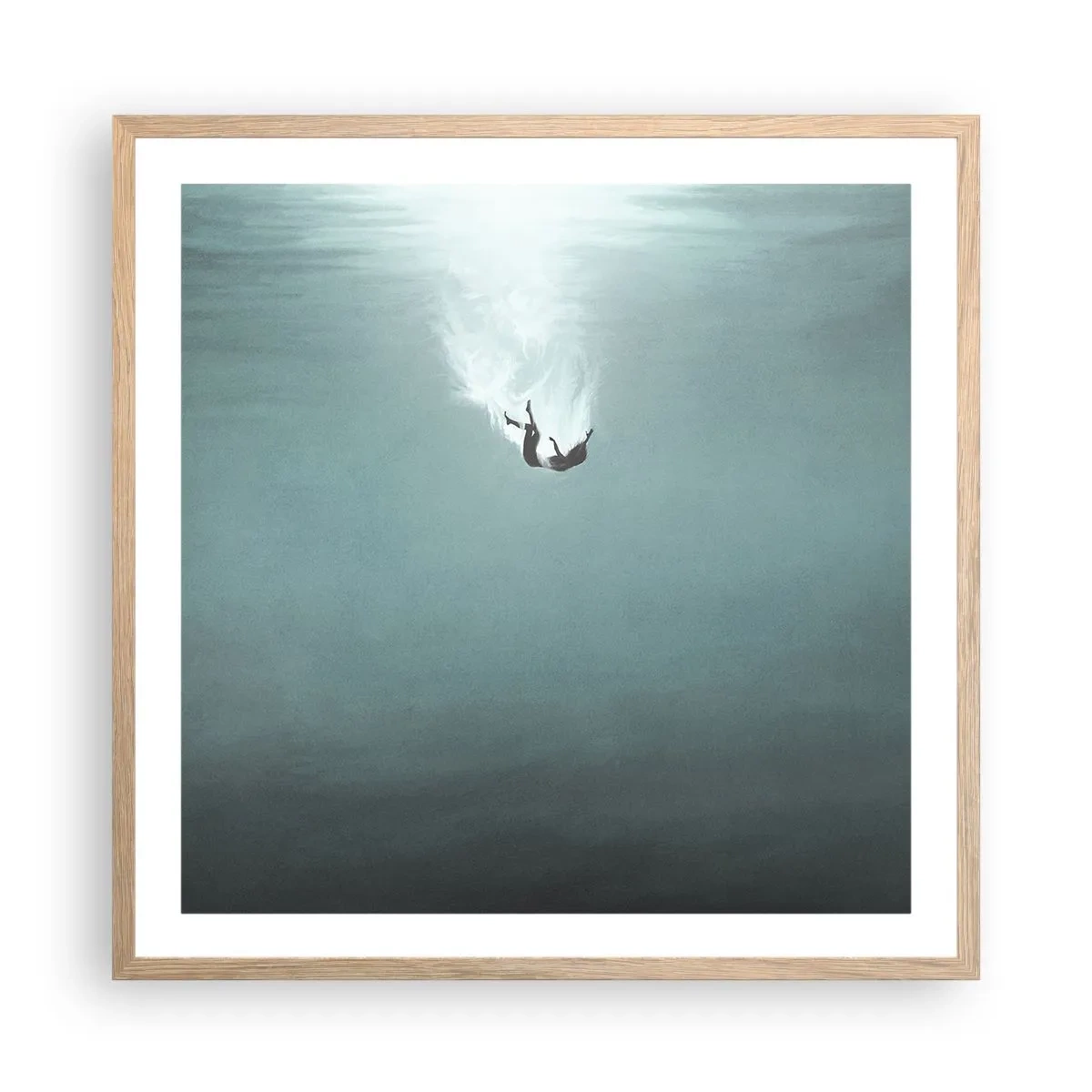 Poster in einem Rahmen aus heller Eiche - In den Armen des Ozeans - 60x60 cm