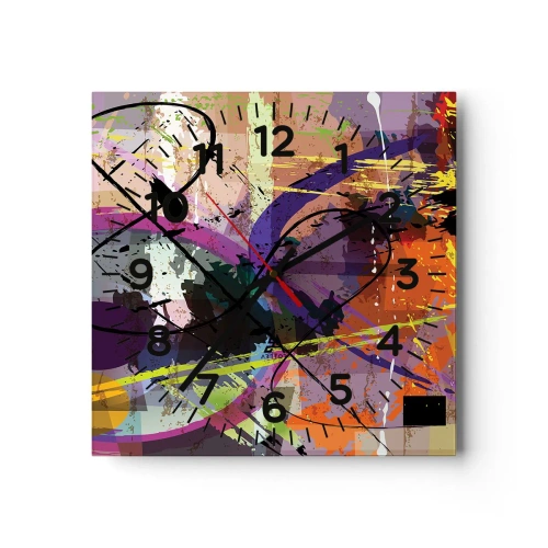 Wanduhr - Glasuhr - Du kannst geradeaus oder umhergehen - 30x30 cm