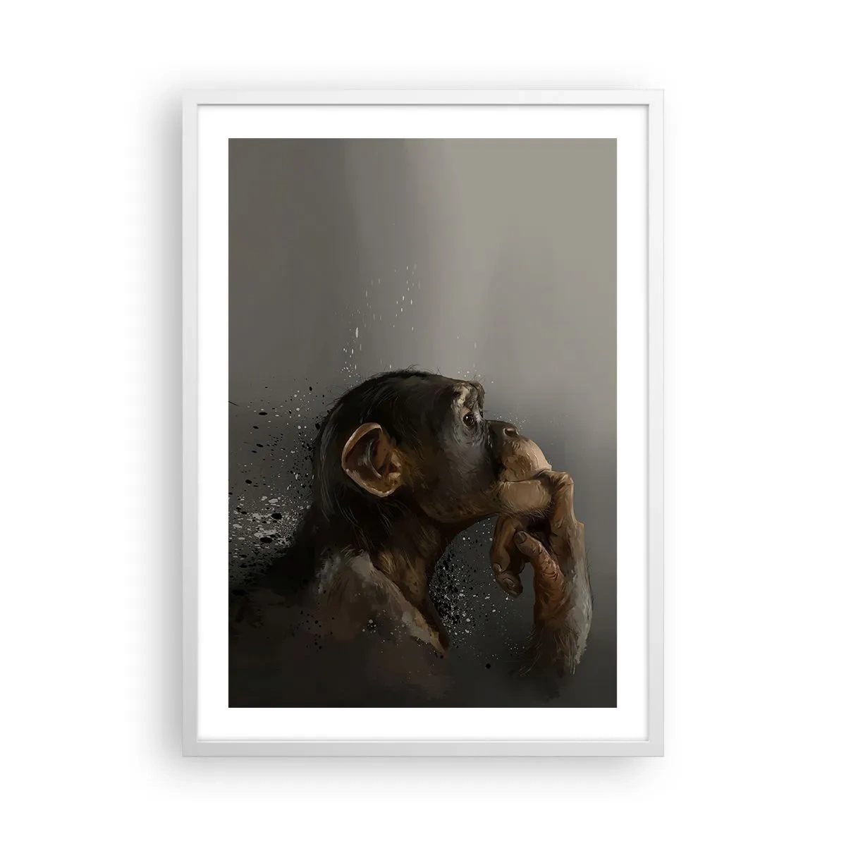 Poster in einem weißen Rahmen - Sicherlich ein Denker - 50x70 cm