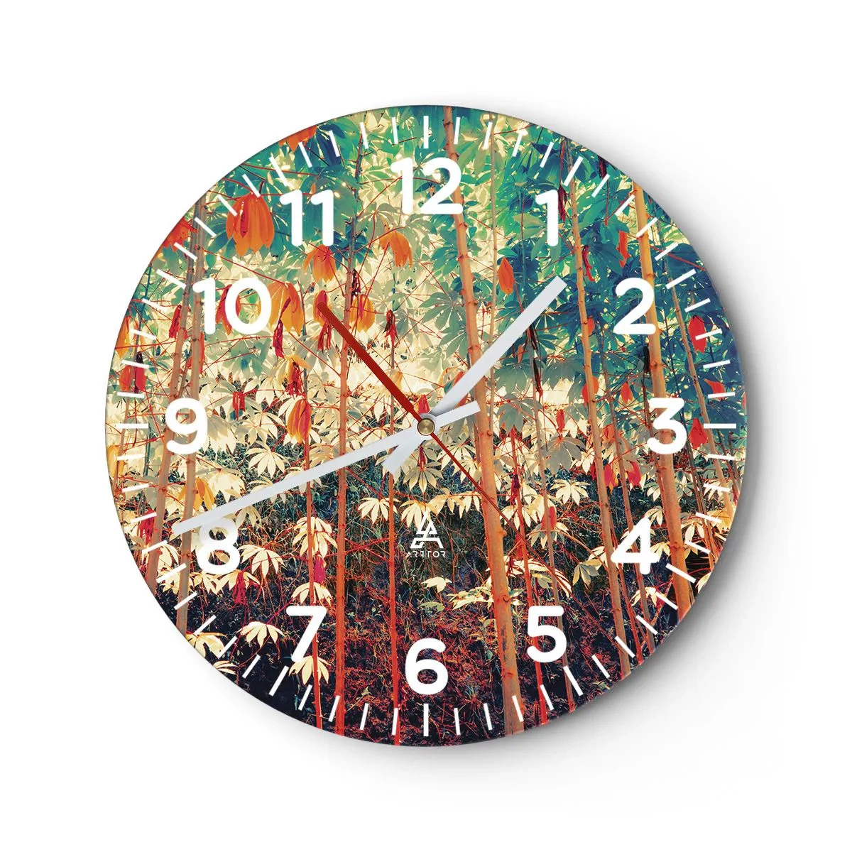 Wanduhr - Glasuhr - Das geheime Leben der Blätter - 30x30 cm