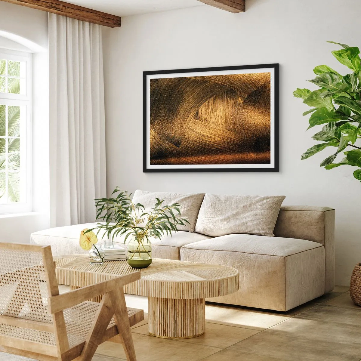 Poster in einem schwarzem Rahmen - In einem goldenen Labyrinth - 91x61 cm