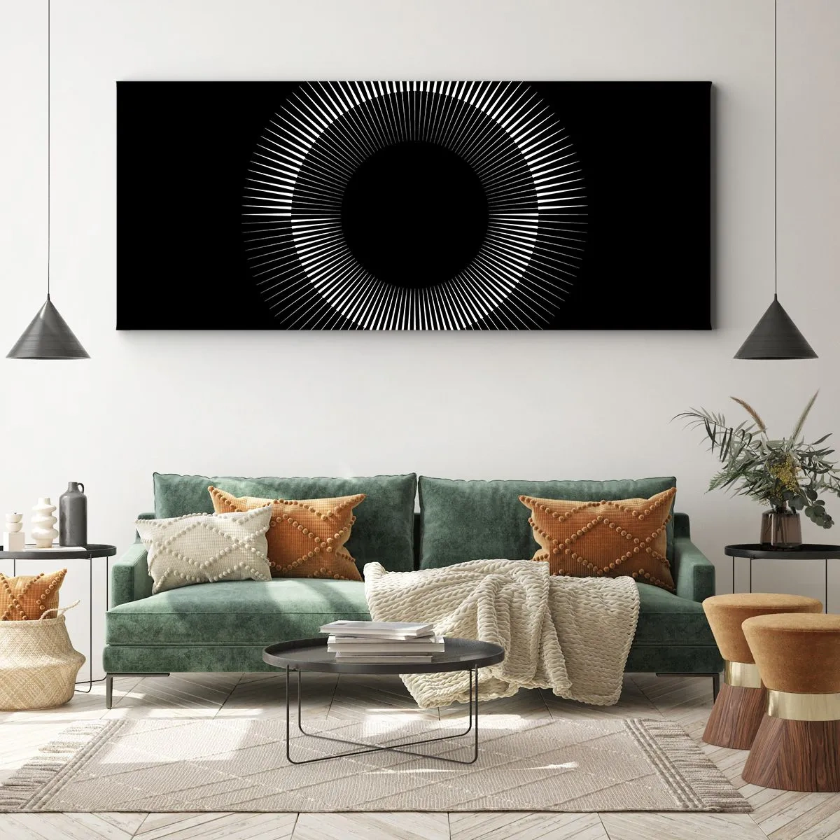 Bild auf Leinwand - Leinwandbild - Schwarze Sonne - 100x40 cm