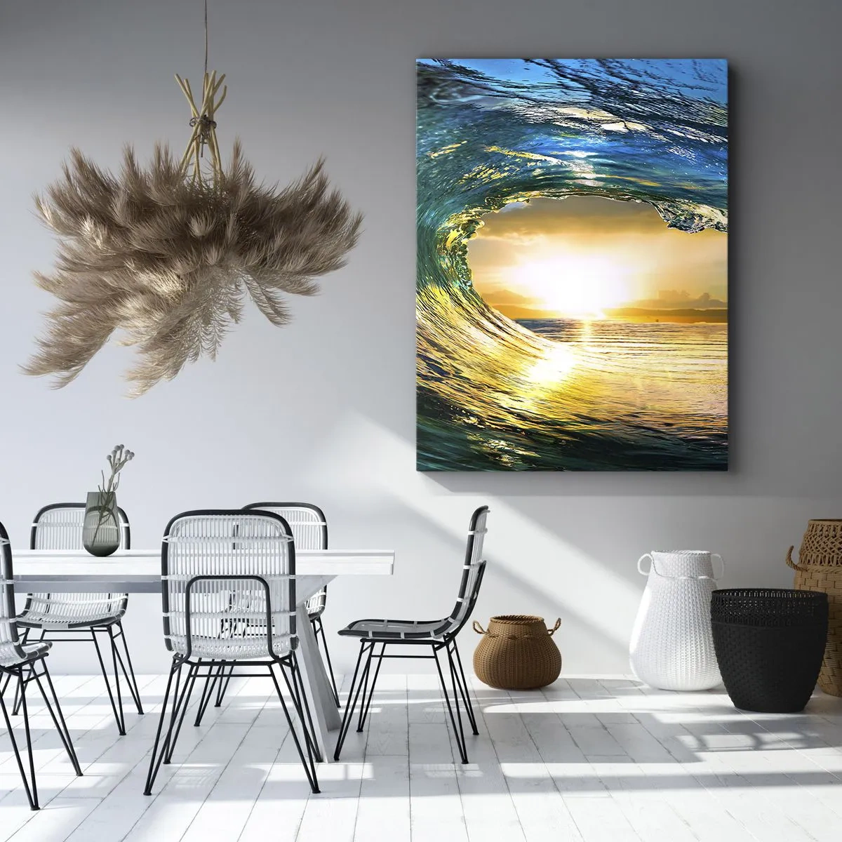Bild auf Leinwand - Leinwandbild - In einem smaragd-goldenen Kristall - 45x80 cm
