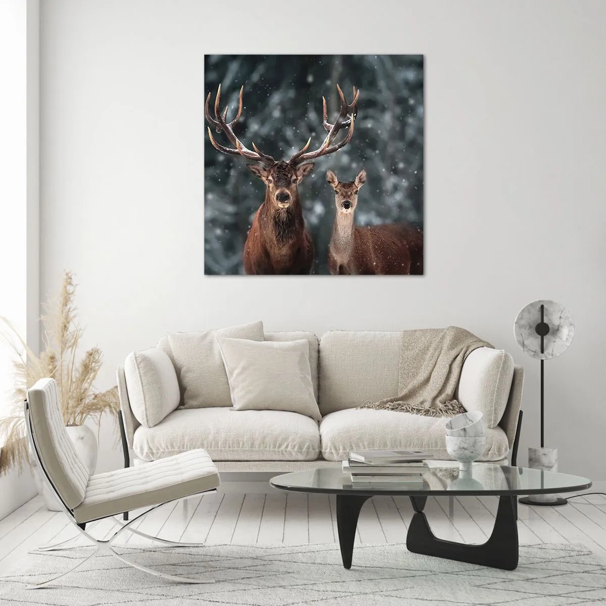 Glasbild - Bild auf glas - Herr des Waldes mit seiner Frau - 70x70 cm