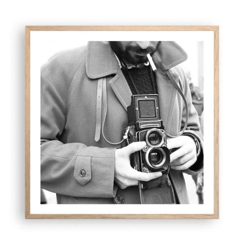 Poster in einem Rahmen aus heller Eiche - Retro-Stil - 60x60 cm