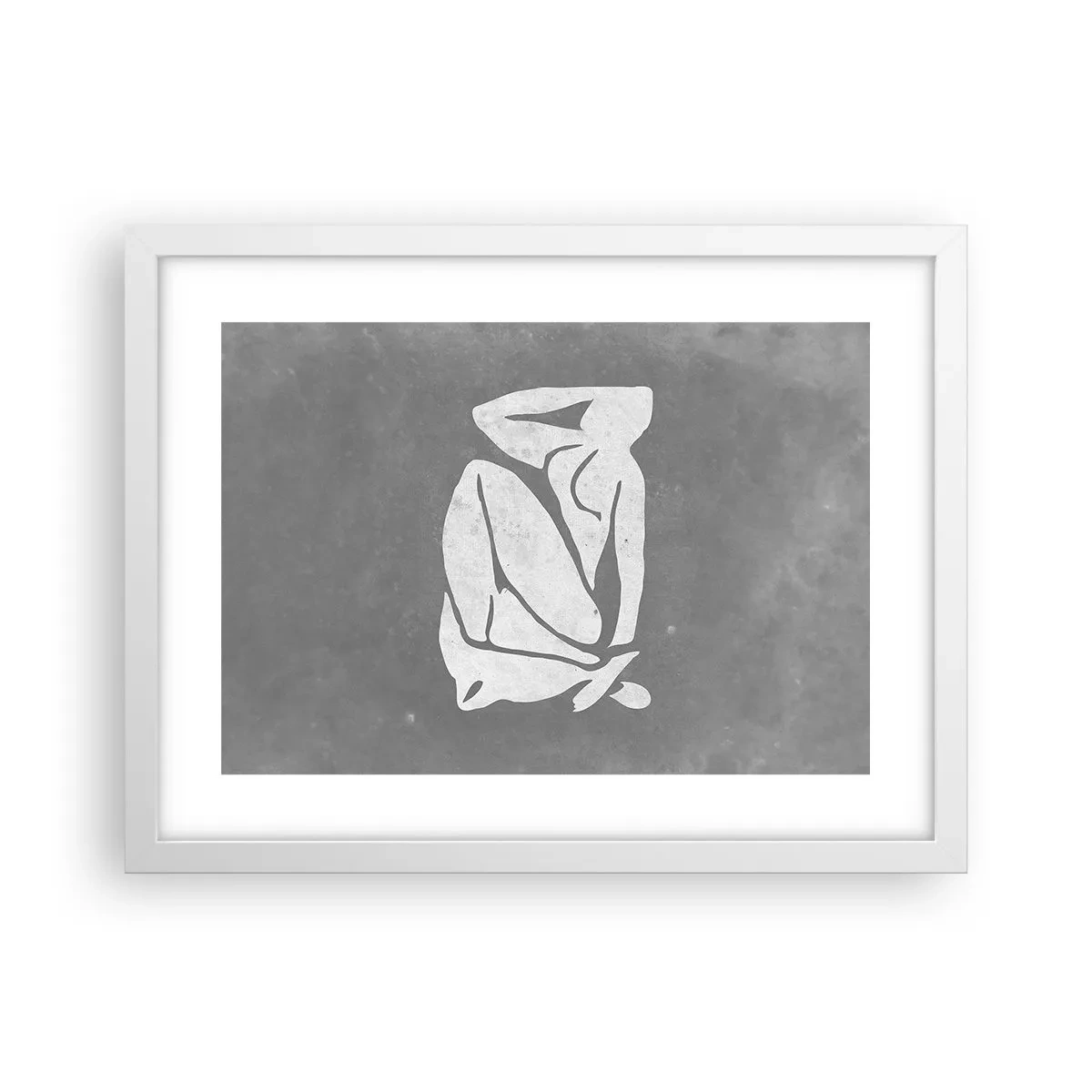 Poster in einem weißen Rahmen - In Gedanken versunken - 40x30 cm