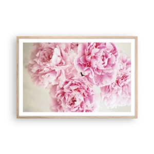 Poster in einem Rahmen aus heller Eiche - In rosa Glamour - 91x61 cm