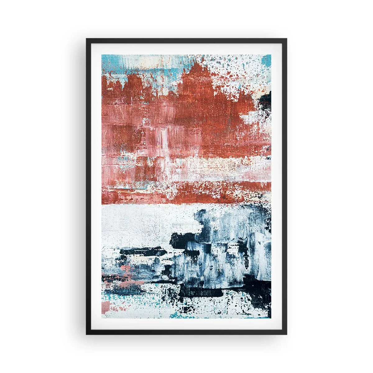 Poster in einem schwarzem Rahmen - Fünfzig-Fünfzig abstrakt - 61x91 cm