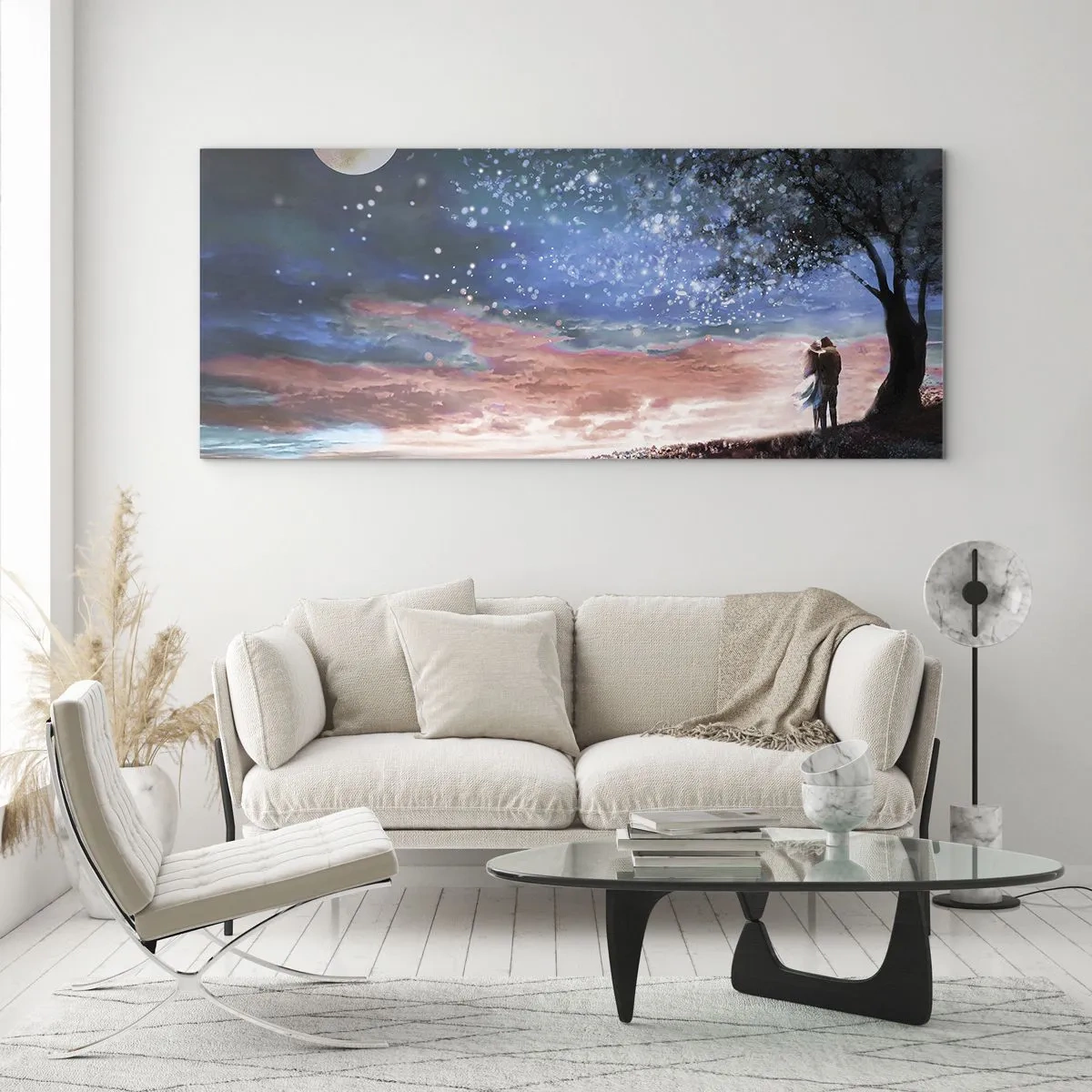 Glasbild - Bild auf glas - Ein sternenklares Spektakel - 100x40 cm