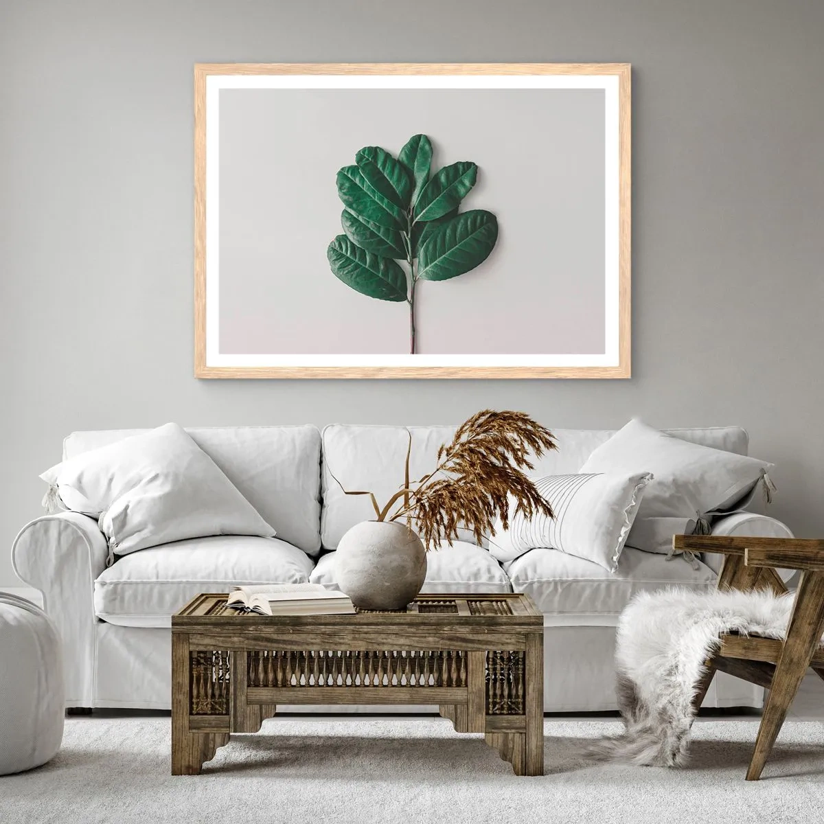 Poster in einem Rahmen aus heller Eiche - Eine Zeichnung purer Natur - 100x70 cm