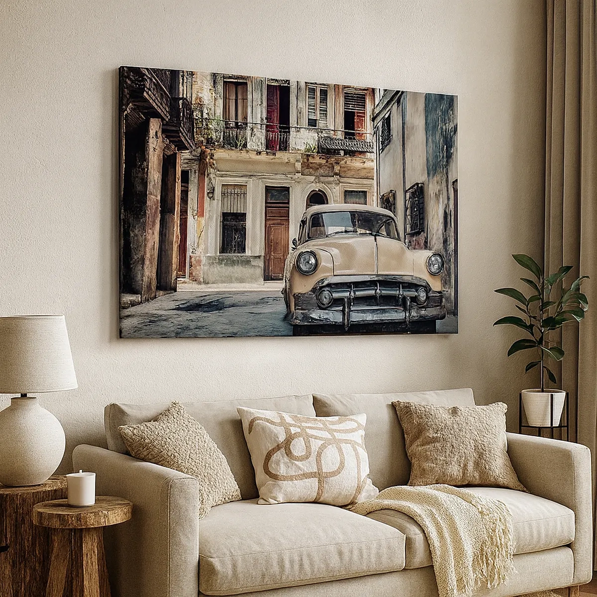 Bild auf Leinwand - Leinwandbild - Die Siesta in Havanna - 30x30 cm