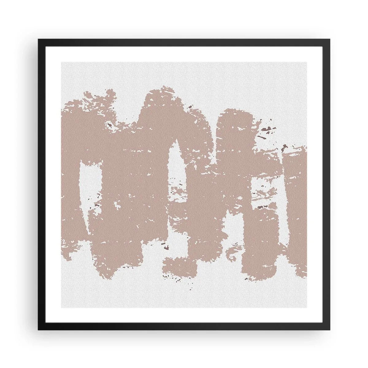Poster in einem schwarzem Rahmen - Abstraktion in zartem Rosa - 60x60 cm