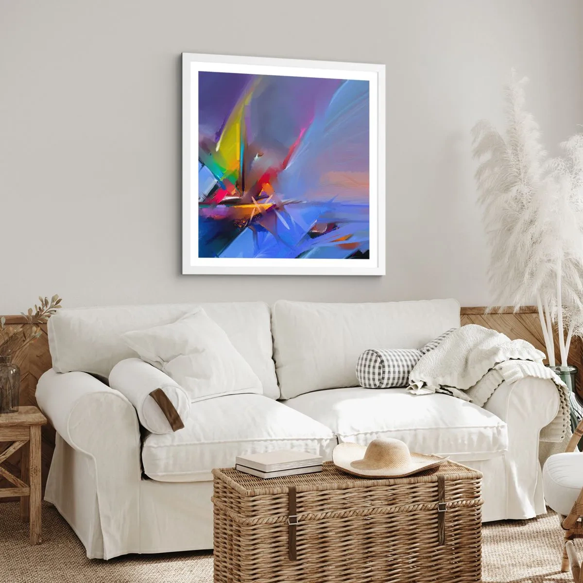 Poster in einem weißen Rahmen - Propeller wie ein Vogel - 50x50 cm