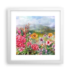 Poster in einem weißen Rahmen - Ein Garten, der verrückt geworden ist - 30x30 cm