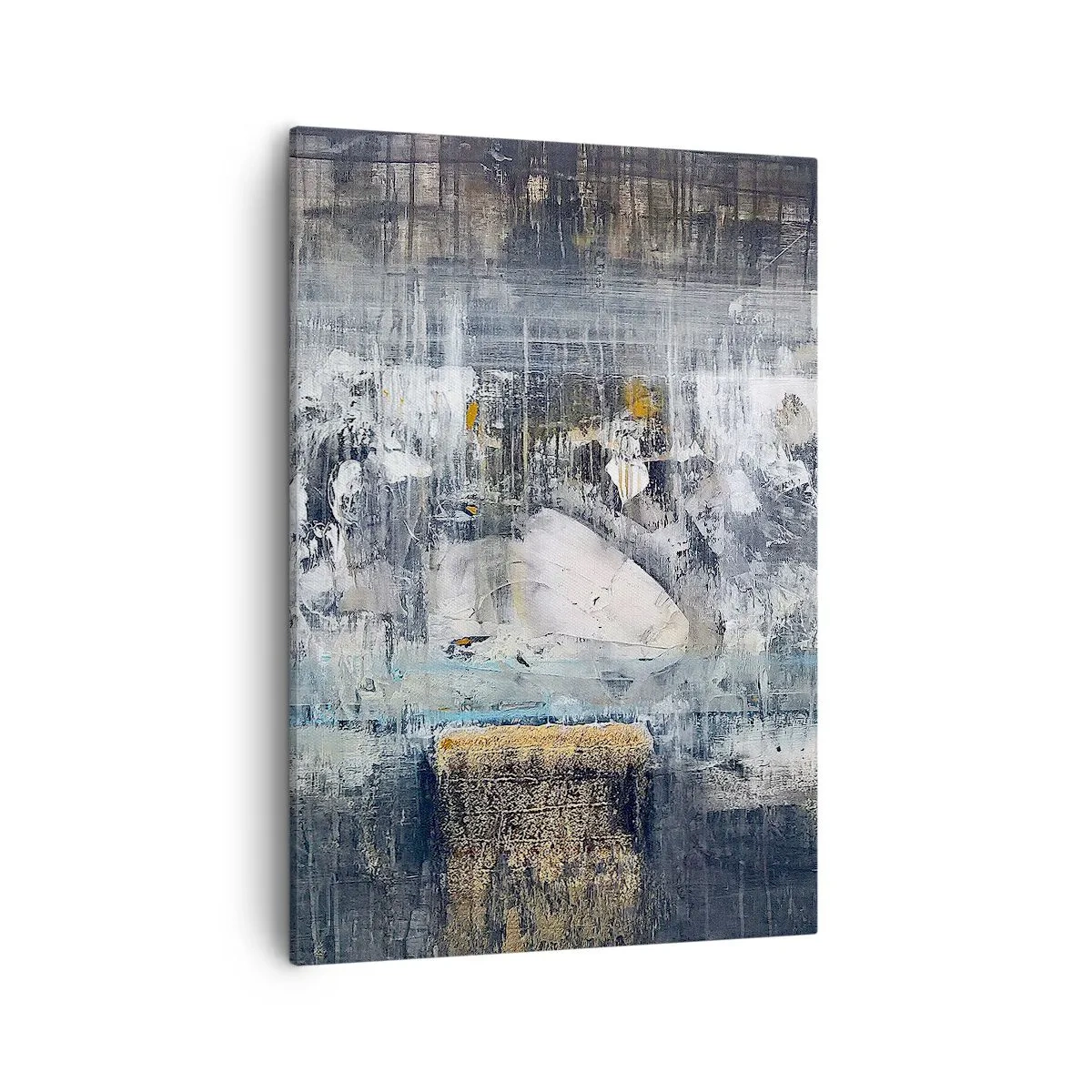 Bild auf Leinwand - Leinwandbild - Abstrakte Komposition in kühlen Tönen - 50x70cm - Wie auf Eis, wie nach Dezember - Moderne Wanddekoration für Wohnzimmer und Schlafzimmer ARTTOR