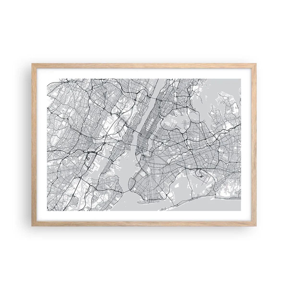 Poster in einem Rahmen aus heller Eiche - Die Anatomie einer Metropole - 70x50 cm
