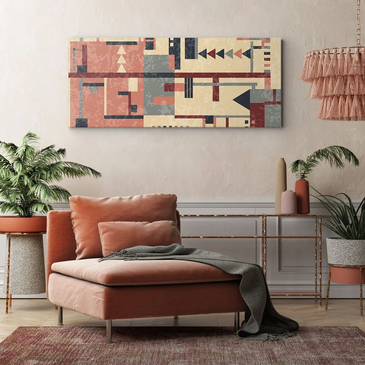 Bild auf Leinwand - Leinwandbild - Eine Kombination aus Vertikalen und Ebenen - 90x30 cm