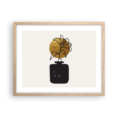 Poster in einem Rahmen aus heller Eiche - Schönheit ist Gold wert - 50x40 cm