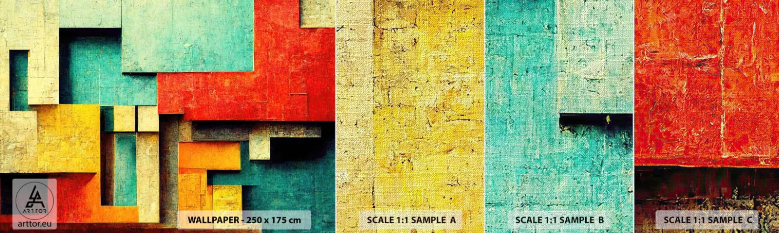 Fototapeten Muster Premium Canvas - Festival der rechten Winkel - 3D, Stück, Geometrisch - 100x30 cm