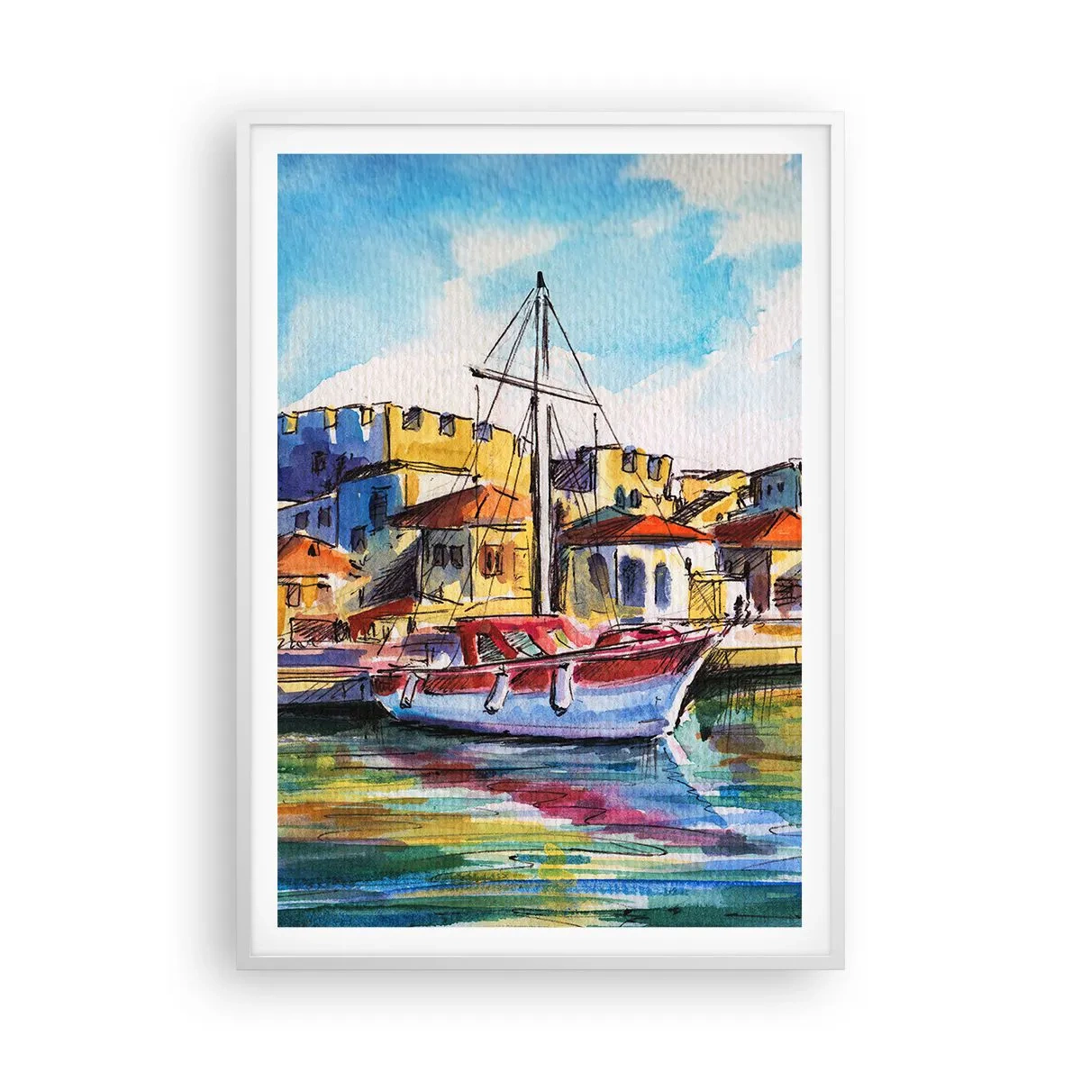 Poster in einem weißen Rahmen - Regenbogennachmittag - 70x100 cm