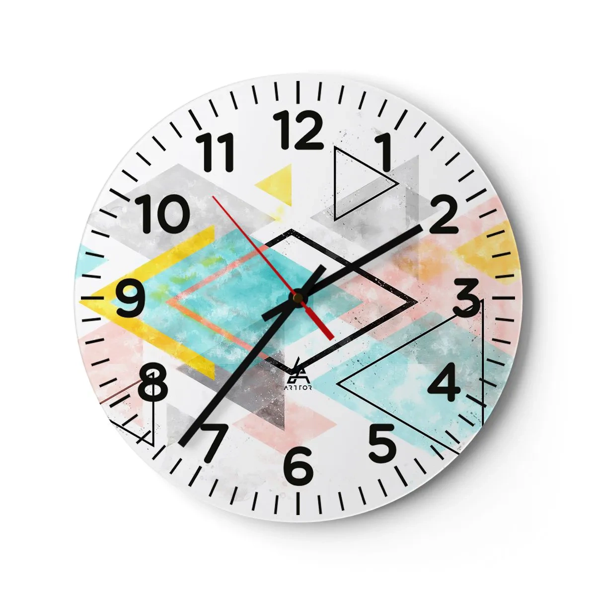 Wanduhr - Glasuhr - Geometrisches Spiel - 40x40 cm