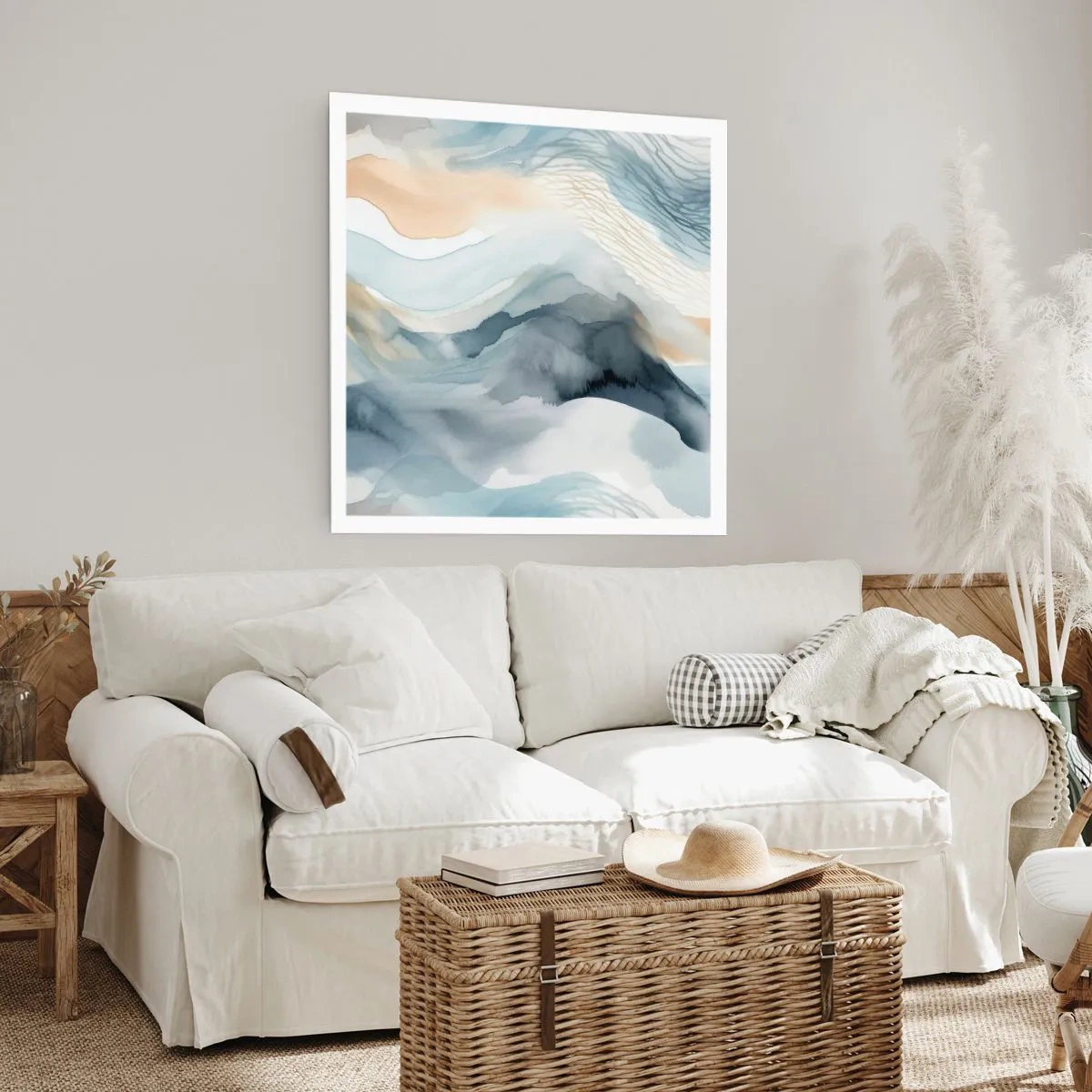Poster - Verschneite und neblige Abstraktion - 40x40 cm