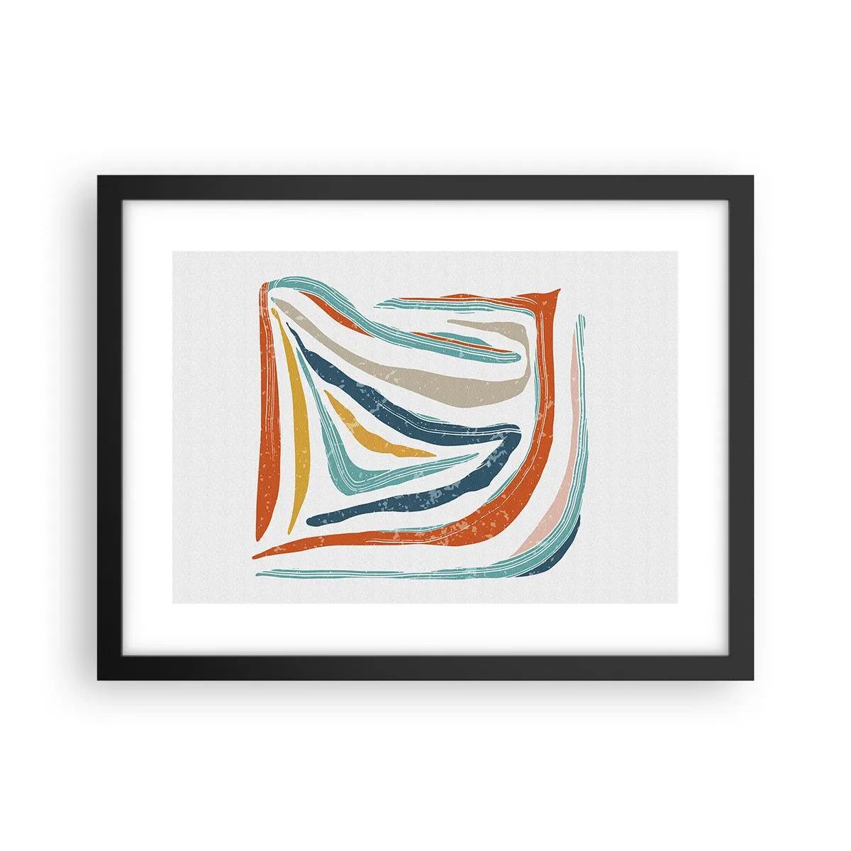 Poster in einem schwarzem Rahmen - Abstraktion mit einem freundlichen Lächeln - 40x30 cm