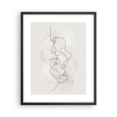 Poster in einem schwarzem Rahmen - Verstrickt in eine Umarmung - 40x50 cm