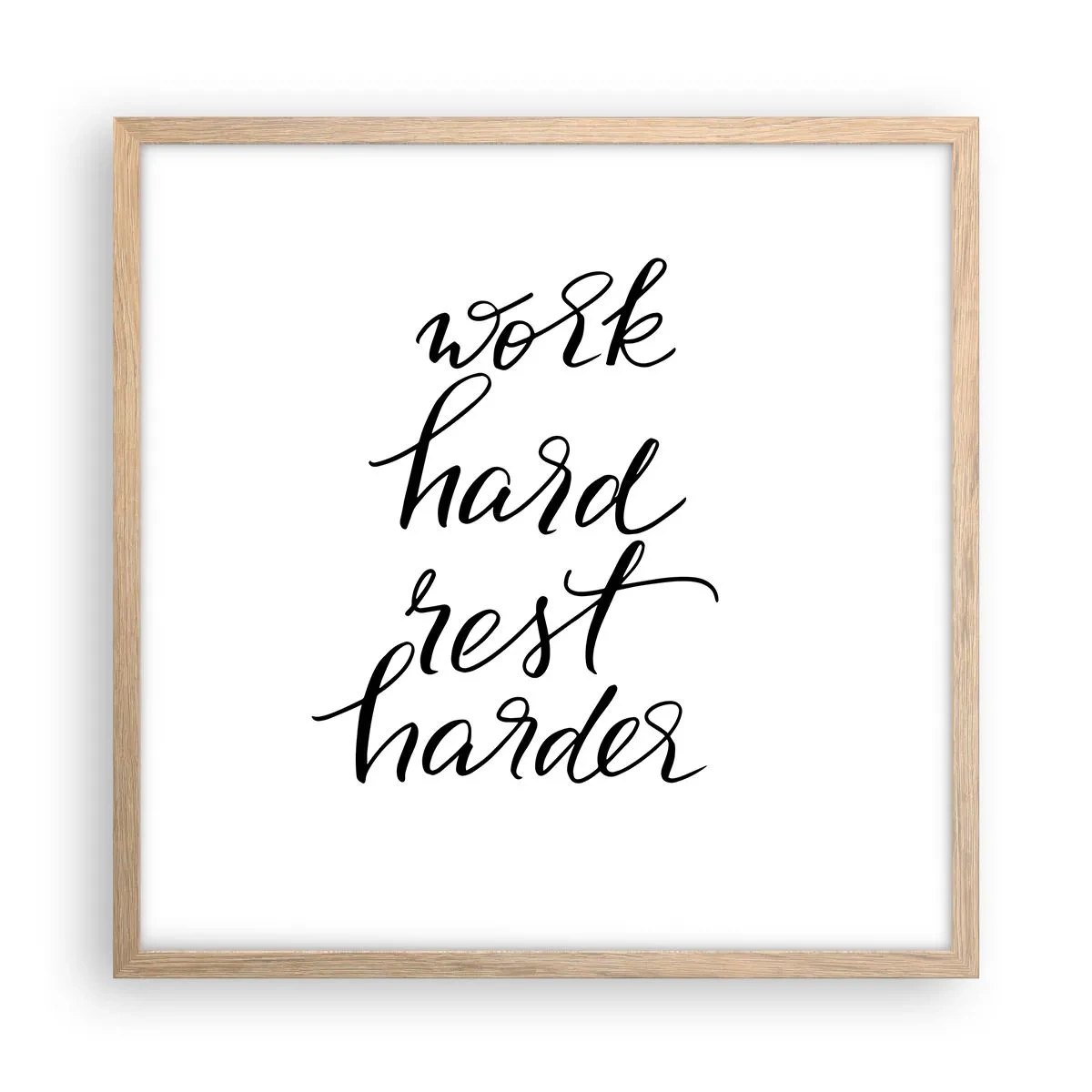 Poster in einem Rahmen aus heller Eiche - Lebensbalance - 50x50 cm