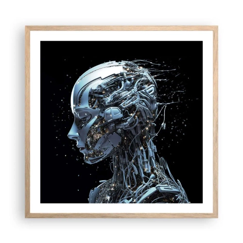Poster in einem Rahmen aus heller Eiche - Technologie ist eine Frau - 60x60 cm