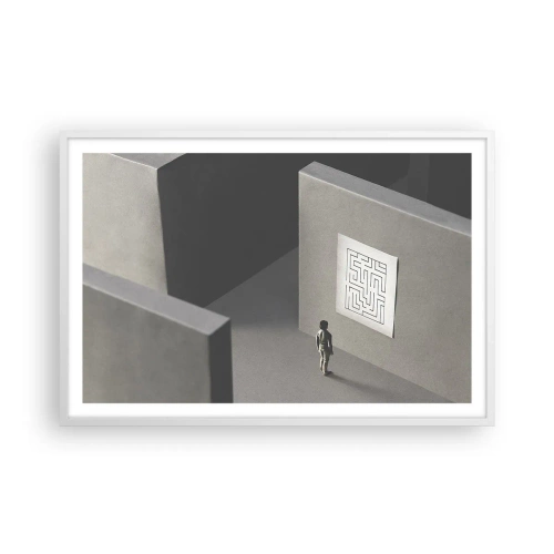 Poster in einem weißen Rahmen - Aber wo bin ich? - 91x61 cm