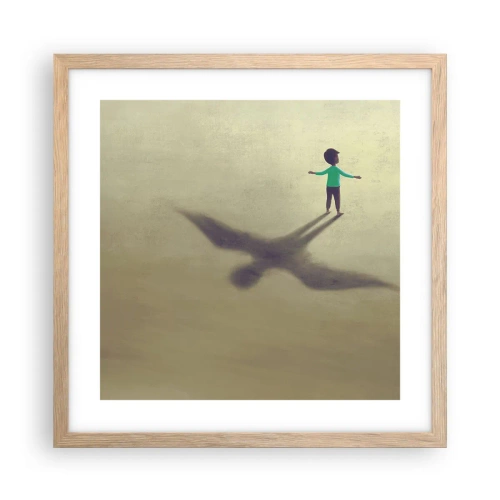 Poster in einem Rahmen aus heller Eiche - Der Held der Zukunft - 40x40 cm