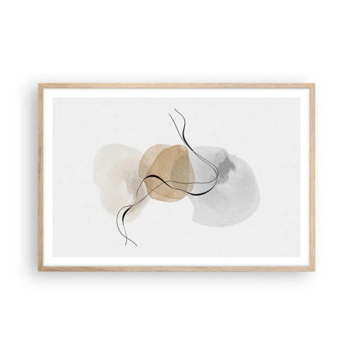 Poster in einem Rahmen aus heller Eiche - Luftperlen - 91x61 cm