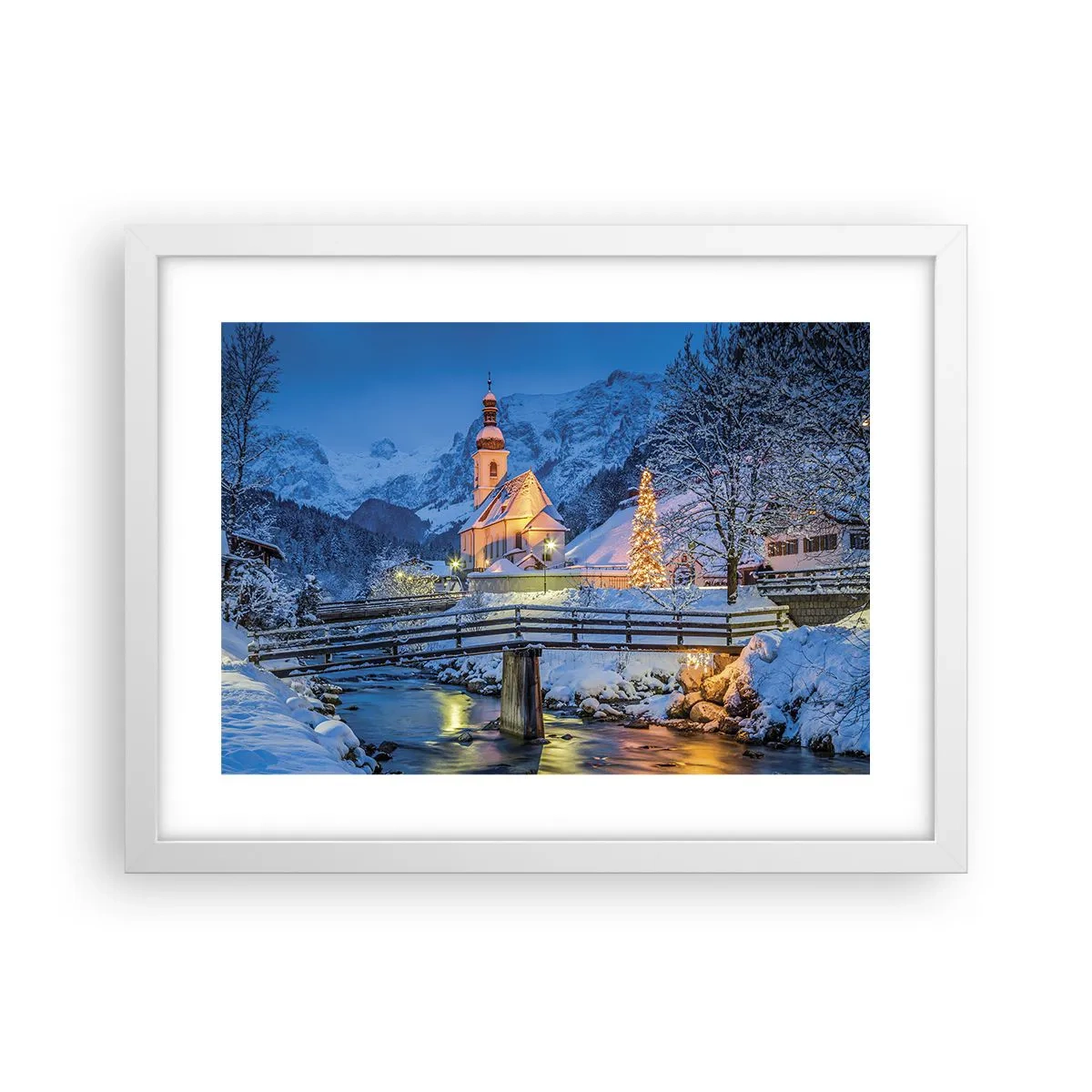 Poster in einem weißen Rahmen - Weihnachtsgeist - 40x30 cm