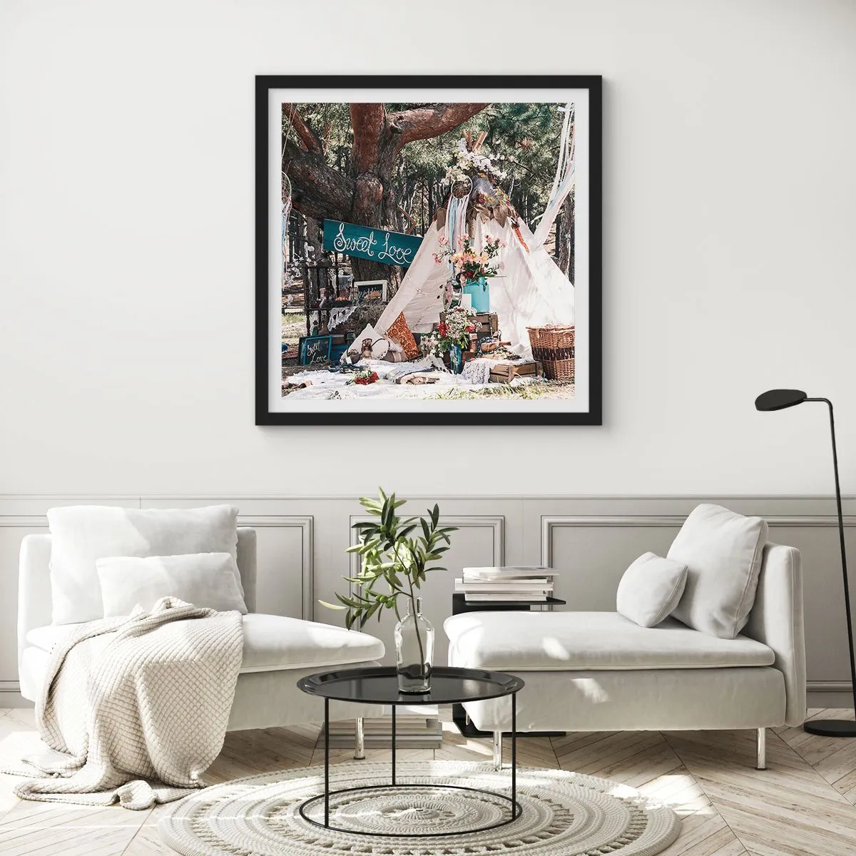Poster in einem schwarzem Rahmen - Liebe machen ... - 50x50 cm