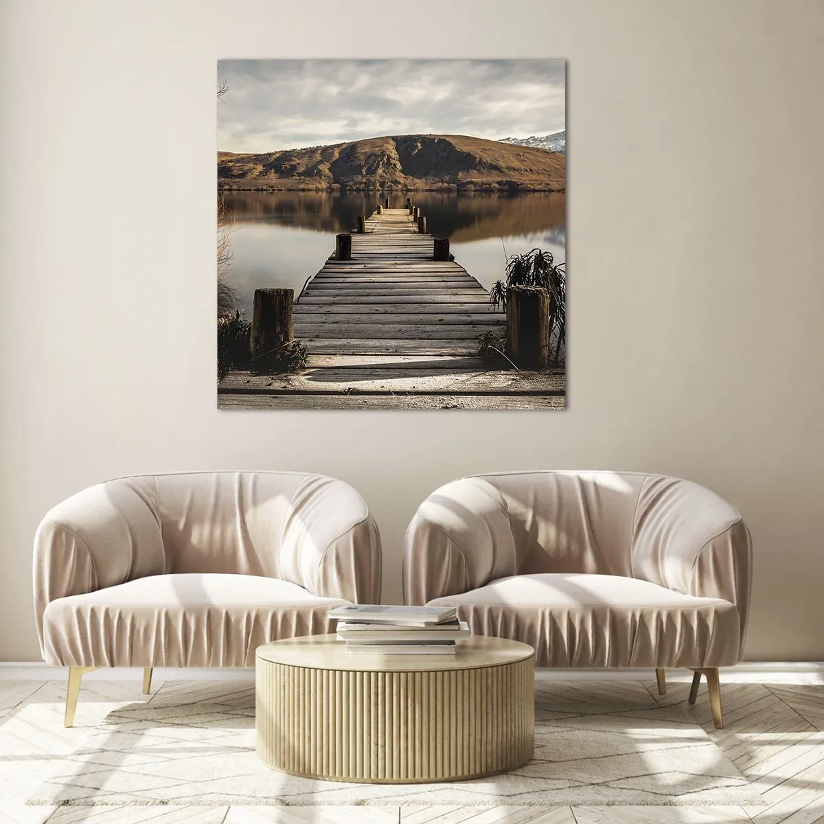 Glasbild - Bild auf glas - Landschaft in Stille - 50x50 cm