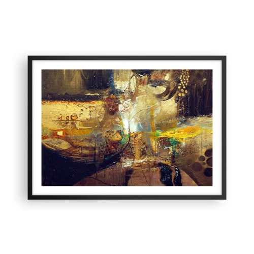 Poster in einem schwarzem Rahmen - Abstraktes Stillleben in warmen Farben - 70x50cm - Kalt, wärmer, heiß - Moderne Wanddekoration für Wohnzimmer und Schlafzimmer ARTTOR