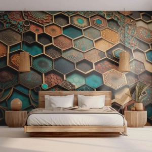 Fototapete Standard Eco - Arabische Ornamente – Variation - Würfel, Mosaik, Muster - 450x315 cm
