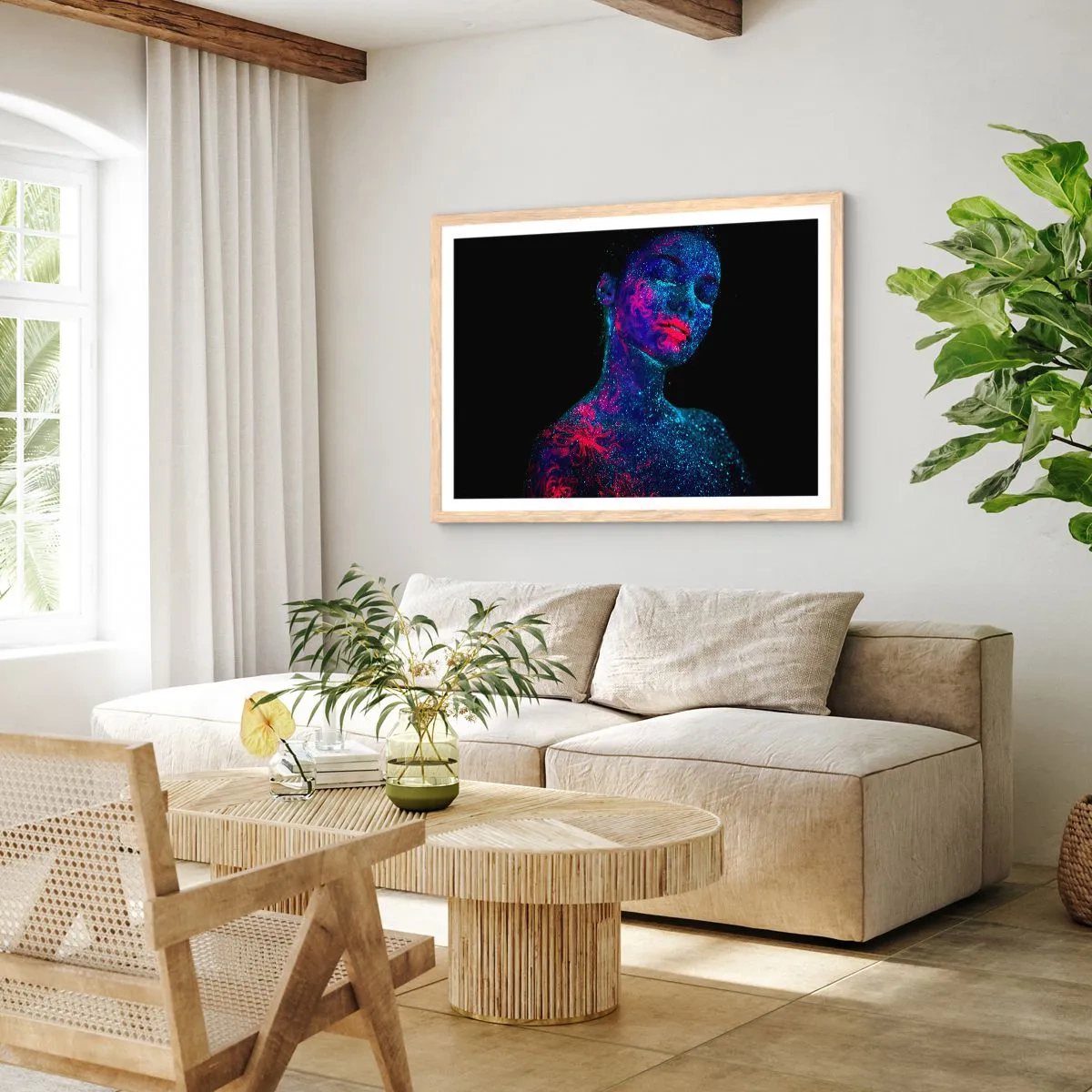 Poster in einem Rahmen aus heller Eiche - Im Sternenstaub - 70x50 cm