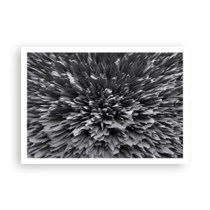 Poster - Abstrakte Struktur in Grautönen - 100x70cm - Härter kann es nicht werden - Moderne Wanddekoration für Wohnzimmer und Schlafzimmer ARTTOR