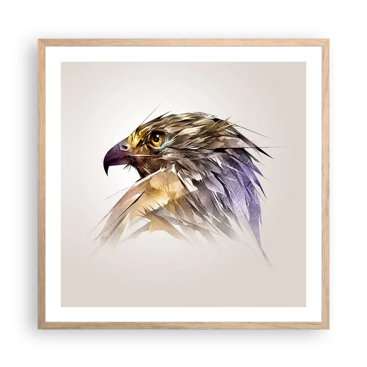 Poster in einem Rahmen aus heller Eiche - Porträt eines Kriegers - 60x60 cm