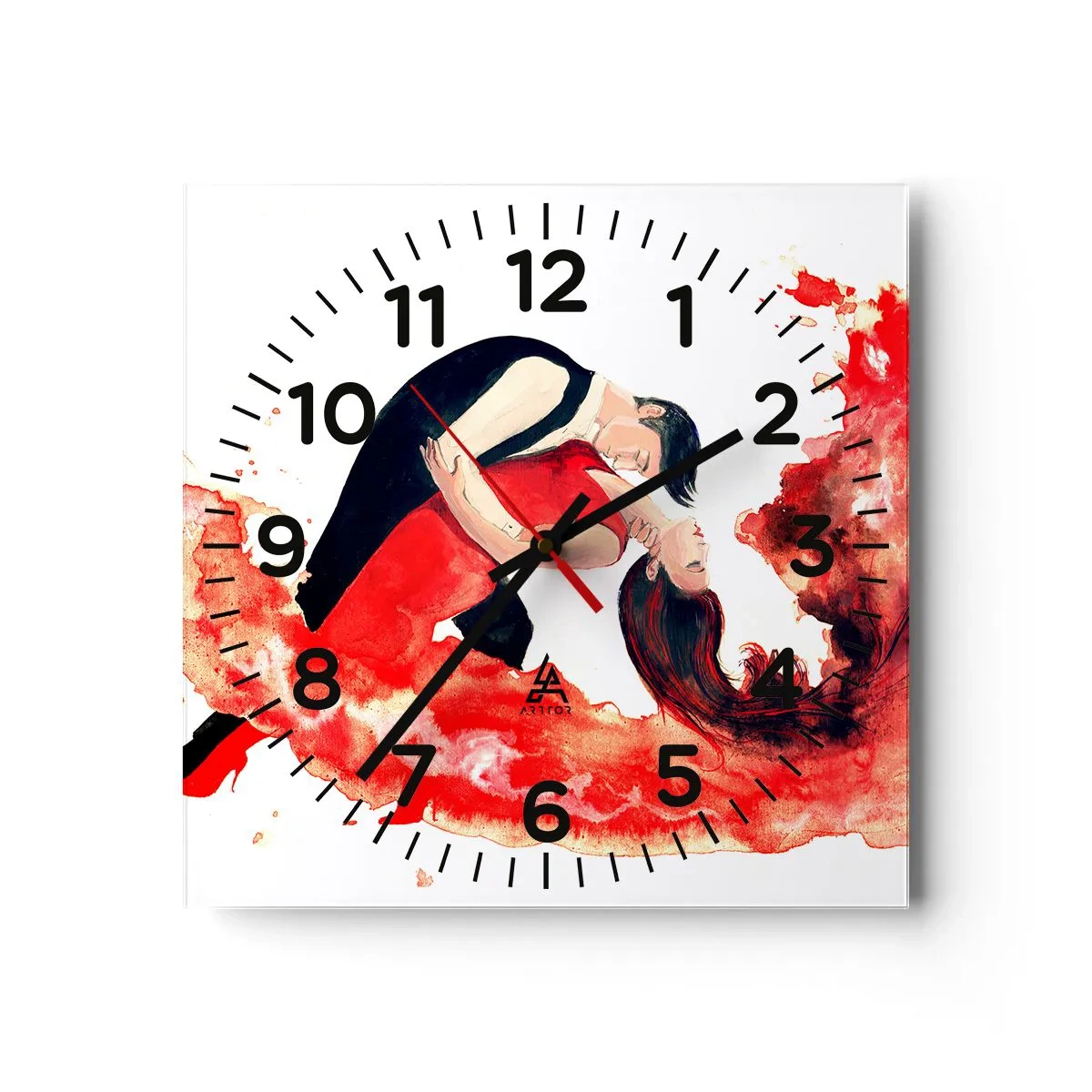 Wanduhr - Glasuhr - Tango - eine sinnliche Welle - 40x40 cm