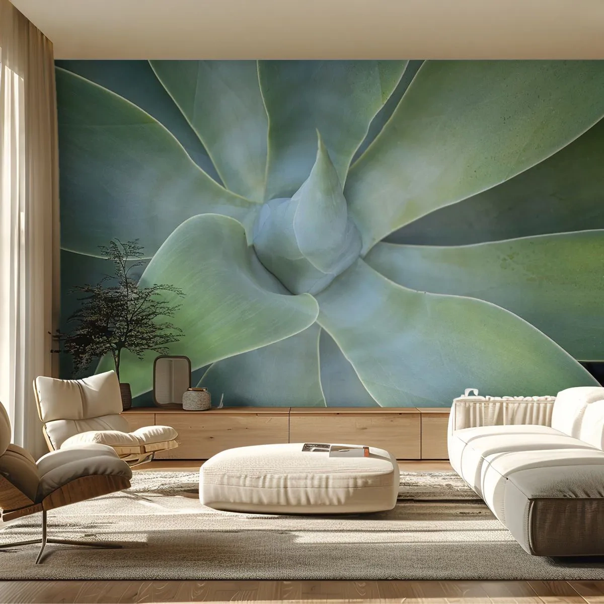 Fototapete Premium Canvas - Geburt des Grüns - Saftig, Agave, Botanik - 500x350 cm