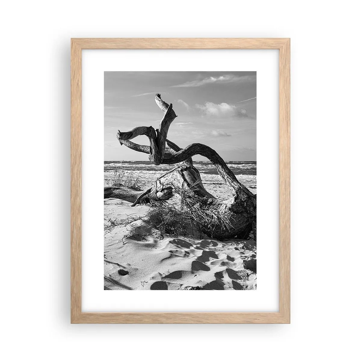Poster in einem Rahmen aus heller Eiche - Meeresskulptur - 30x40 cm