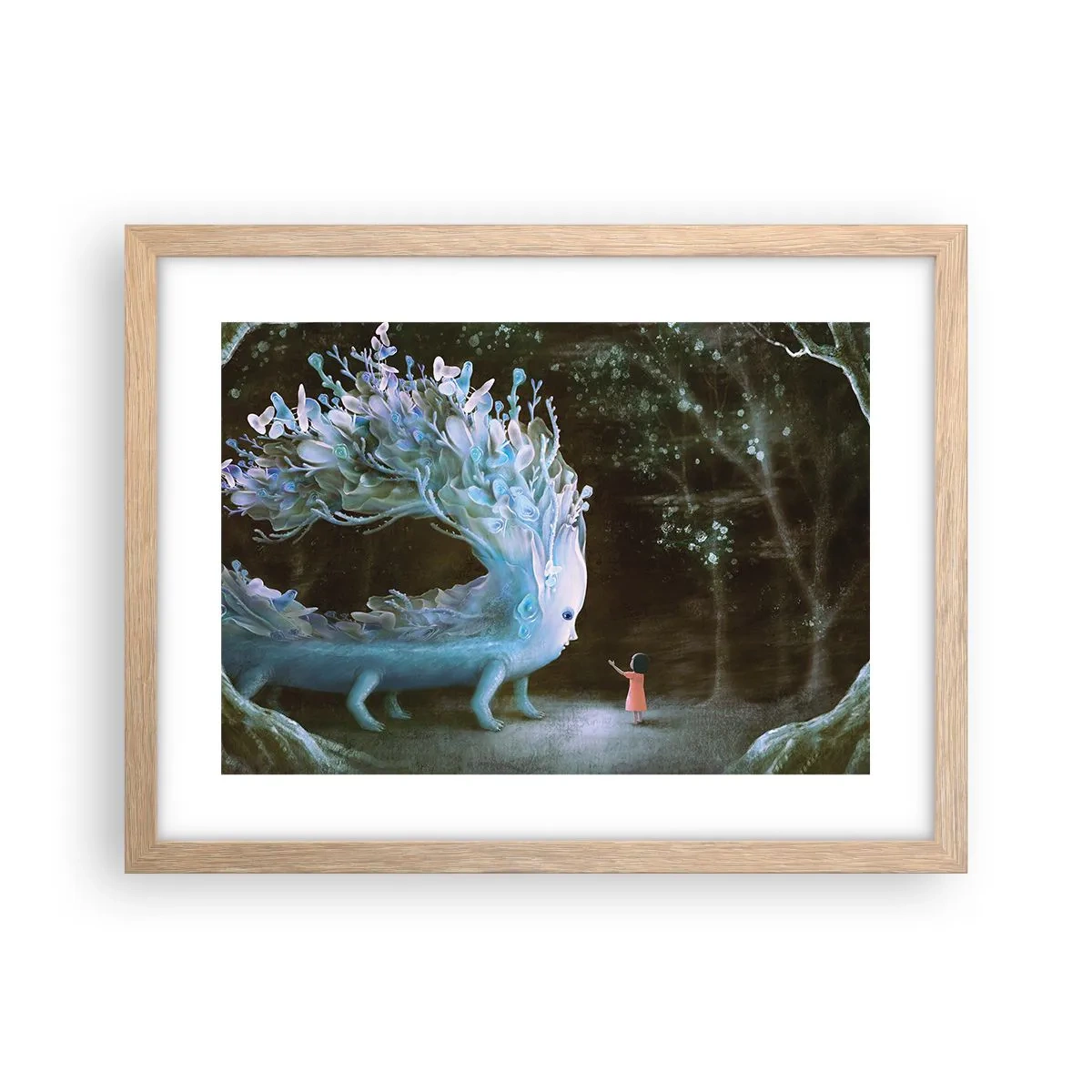 Poster in einem Rahmen aus heller Eiche - Fantastisches Treffen - 40x30 cm